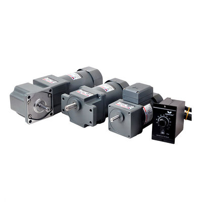 มอเตอร์เกียร์ไมโครมอเตอร์ AC 60W เฟสเดียวพร้อมตัวควบคุมความเร็วและกระปุกเกียร์มุมขวา