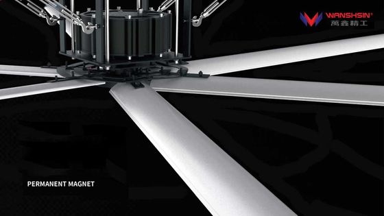 เส้นผ่านศูนย์กลางใบมีด 7.3 ม. พัดลม HVLS 24 ฟุตสำหรับคลังสินค้าเสียงรบกวนต่ำ 39 DB