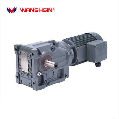 Wanshsin Grey K Series Helical Transmission Speed ​​Reducer เดือยมอเตอร์เกียร์เอียงไฟฟ้าสำหรับโลจิสติกส์